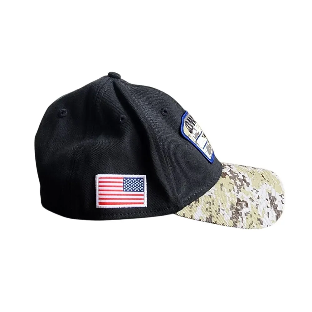 Dallas Cowboys New Era 39THIRTY Hat Cap L/XL Salute To Service Camo Black